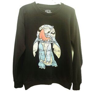 Disney Stitch Graphic Sweatshirt  Hang Ten Black Size S